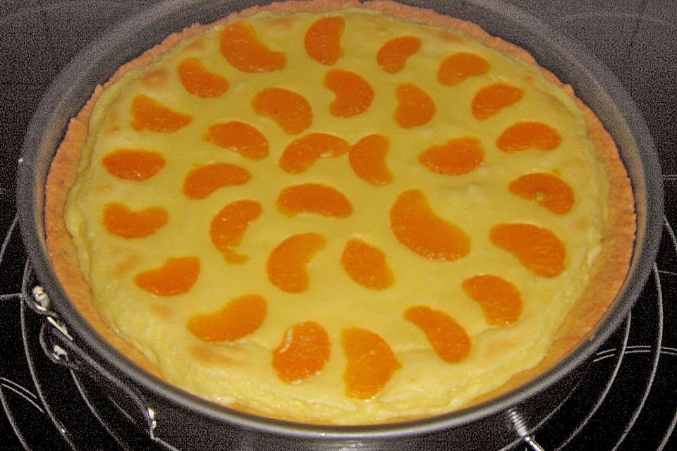 Schmandkuchen mit Mandarinen