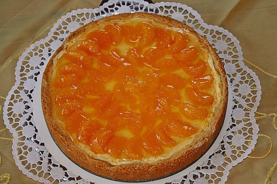 Schmandkuchen mit Mandarinen