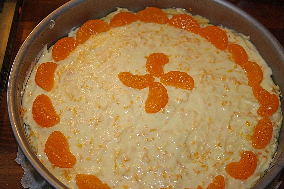 Schmandkuchen mit Mandarinen