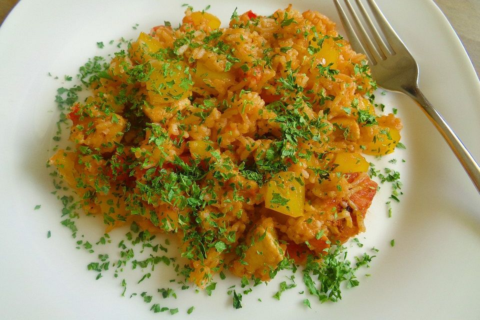 Hähnchen - Reis - Pfanne Hähnchen - Reis - Pfanne