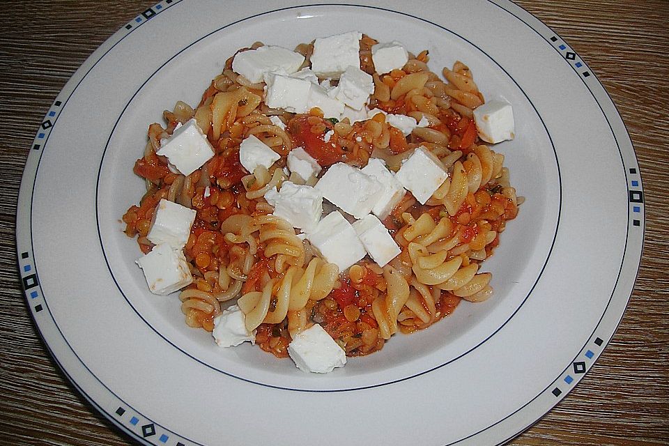 Nudeln mit Linsen - Bolognese von Sarah