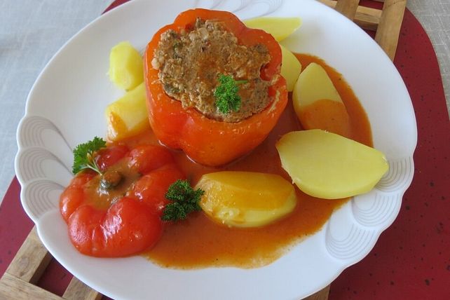 Gefüllte Paprika mit Tomatensoße von HouseMouse80| Chefkoch