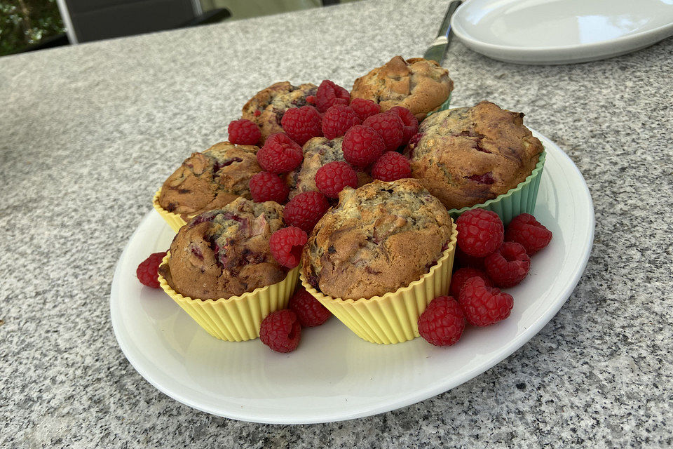 Himbeer - Rhabarber - Muffins