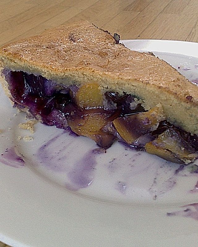 Peach Blueberry Cobbler Pie