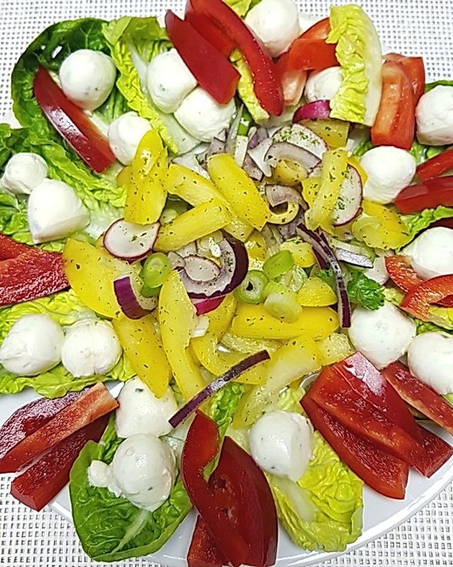 Mediterraner Salat mit Mini - Mozzarella