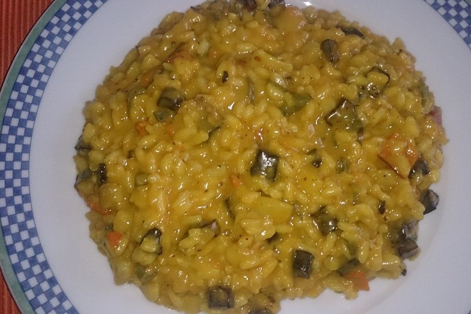 Kürbis - Risotto mit Chorizo und Maronen