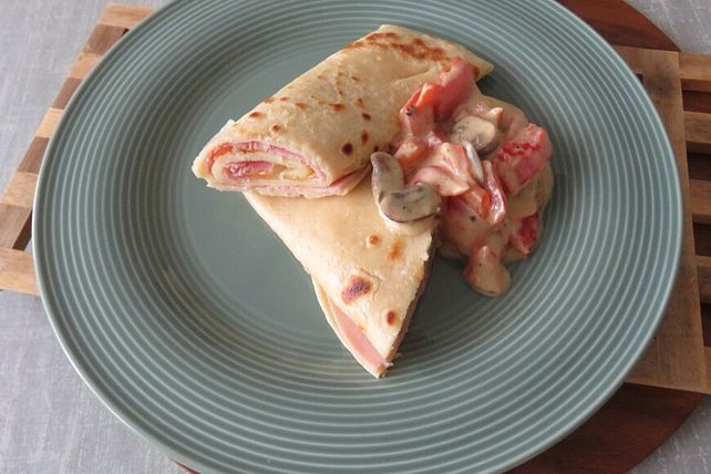 Manus Schinkenpfannkuchen mit Sahnesoße von Manuela_3| Chefkoch