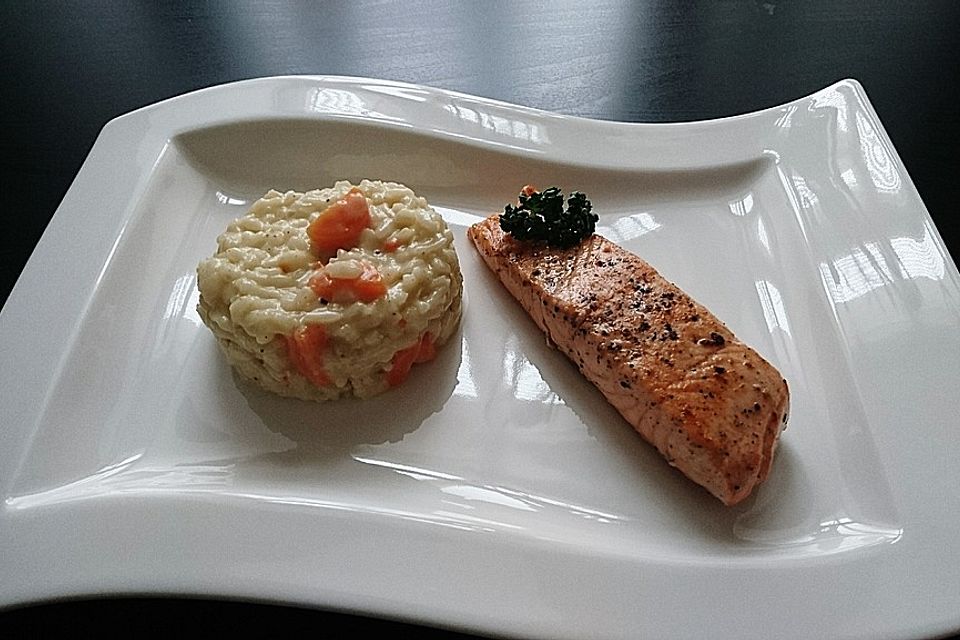 Lachs mit Kresse - Risotto