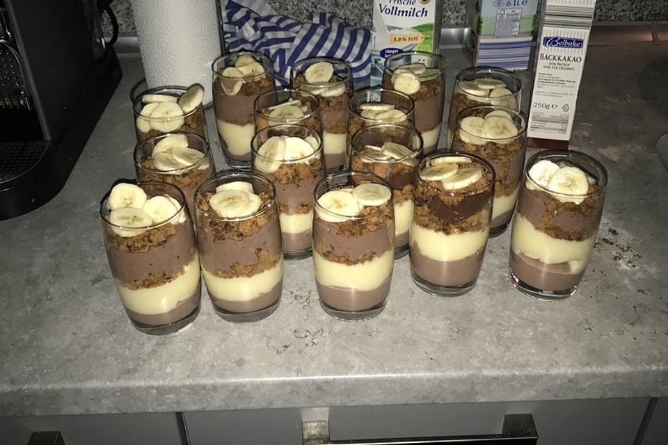 Bananen - Vanille - Schokocreme - Dessert
