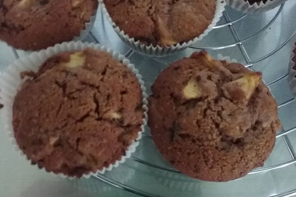 Feine Apfel - Haselnuss - Schoko - Muffins