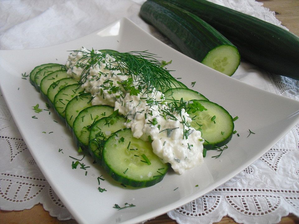 Gurken - Hüttenkäse - Snack von Ilkue| Chefkoch