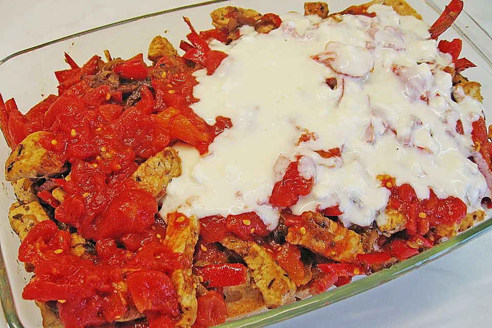 Iskender Auflauf mit Schafskäsesauce