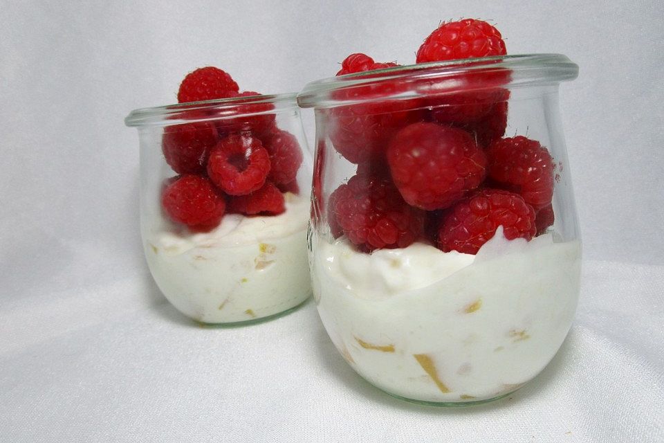 Bananenquark mit Pfirsichen  -  für Feinschmecker