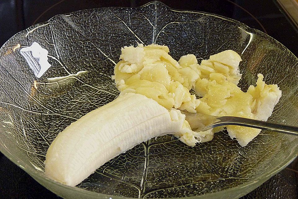 Bananenquark mit Pfirsichen  -  für Feinschmecker