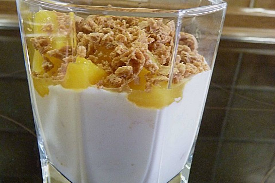 Bananenquark mit Pfirsichen  -  für Feinschmecker