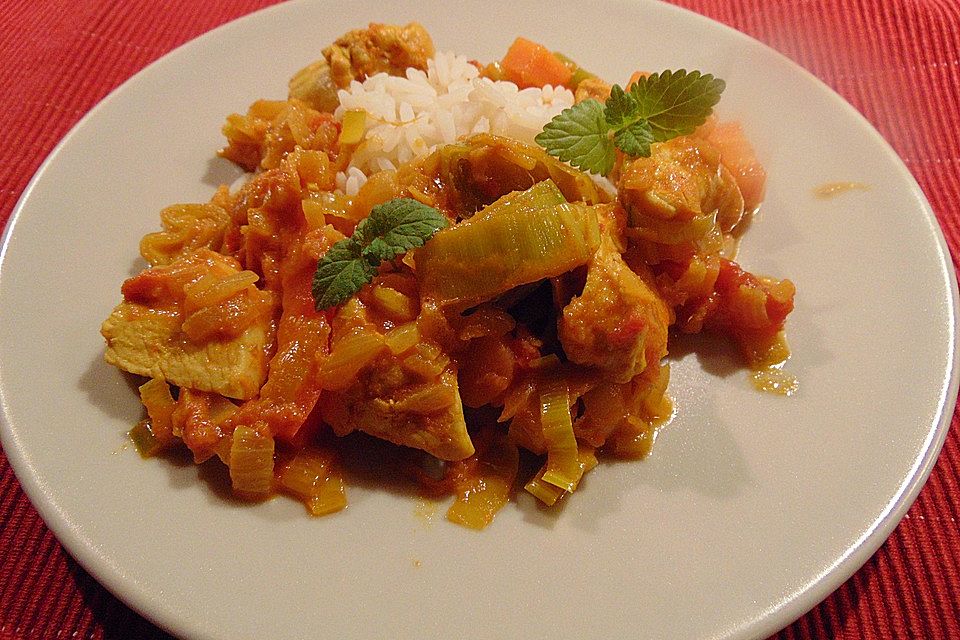 Indisches Tomaten-Hähnchen Curry