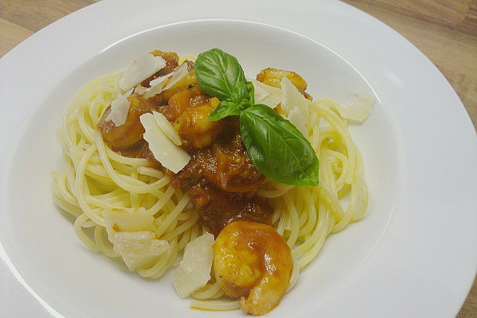 Garnelen in Chutney - Tomaten - Sugo zu Pasta