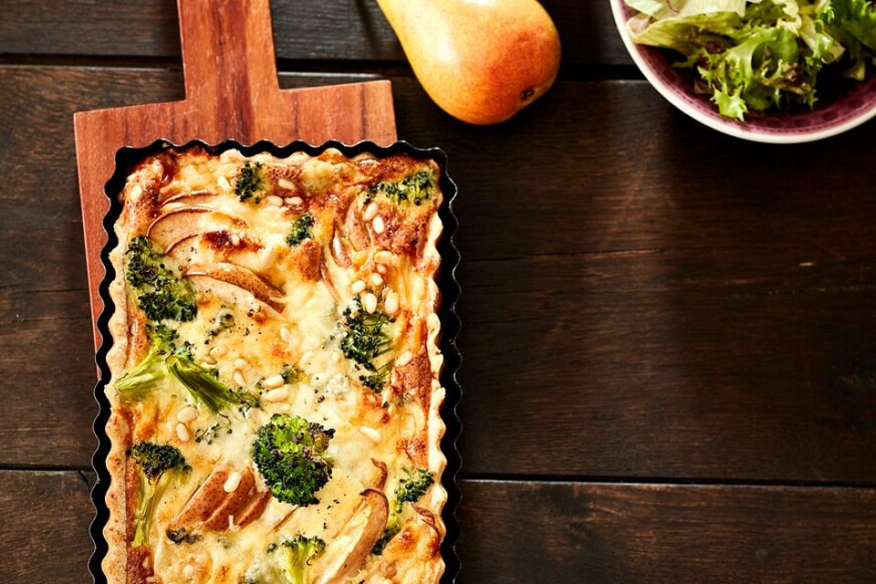 Birnen - Brokkoli - Gorgonzola - Quiche