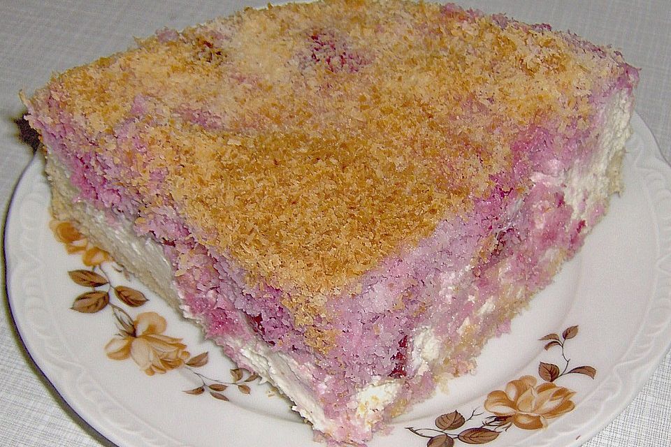 Käse - Kirschen - Kokosraspel Kuchen