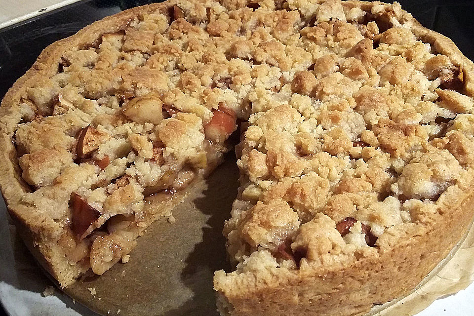 Apfelkuchen mit Streuseln, ohne Ei