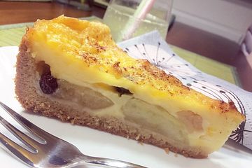Apfelkuchen mit Vanillepudding