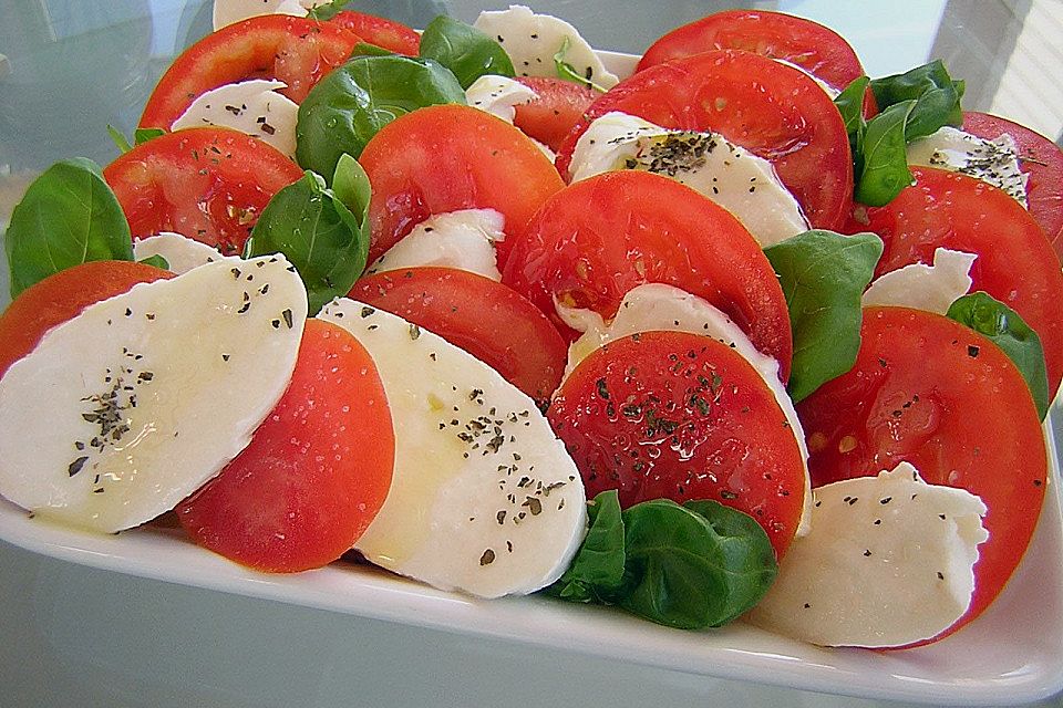 Mozarella mit Tomaten