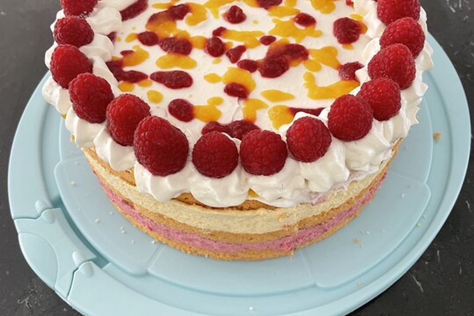 Himbeer - Pfirsich - Torte