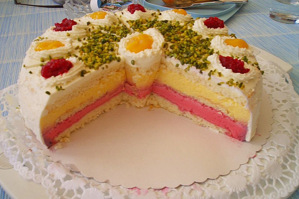 Himbeer - Pfirsich - Torte