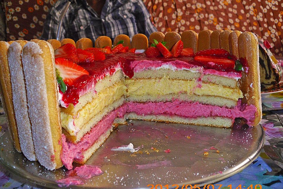 Himbeer - Pfirsich - Torte