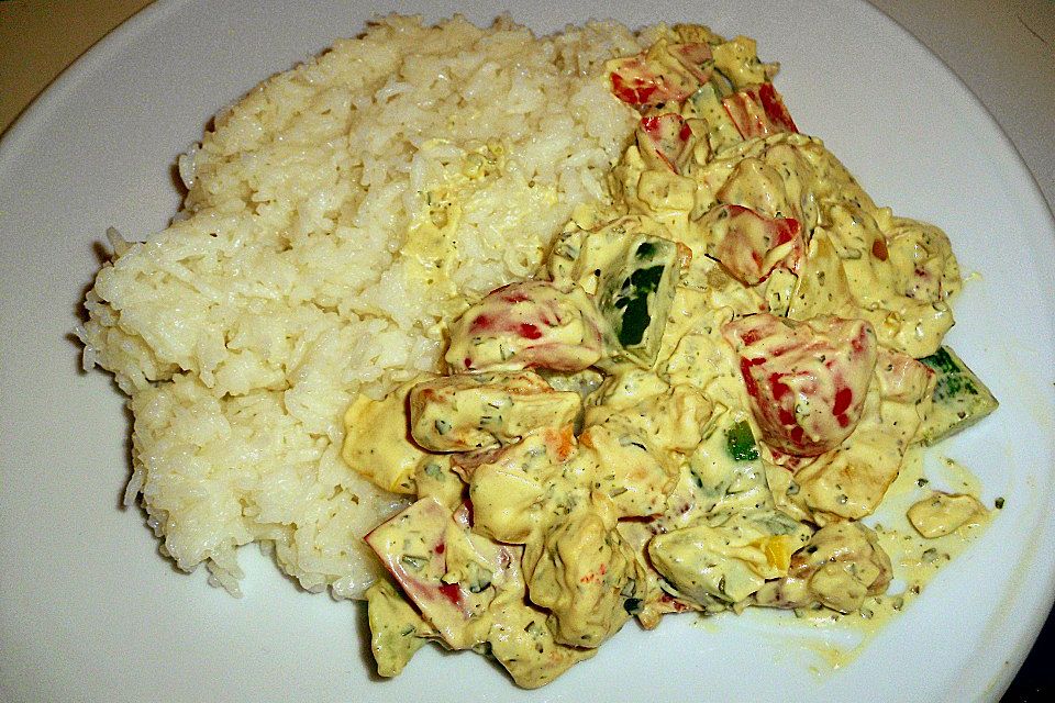 Paprika - Senf - Pfanne mit Hähnchengeschnetzteltem