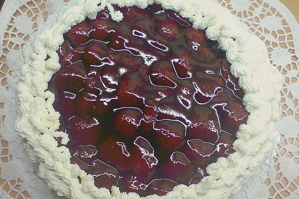 Schoko - Mandel - Erdbeertorte