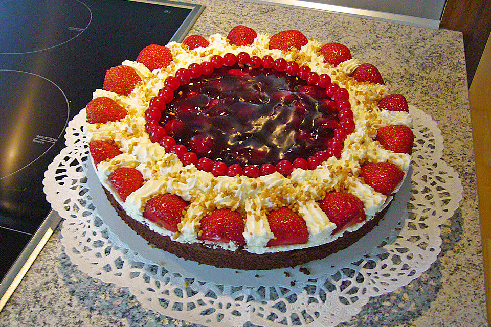 Schoko - Mandel - Erdbeertorte