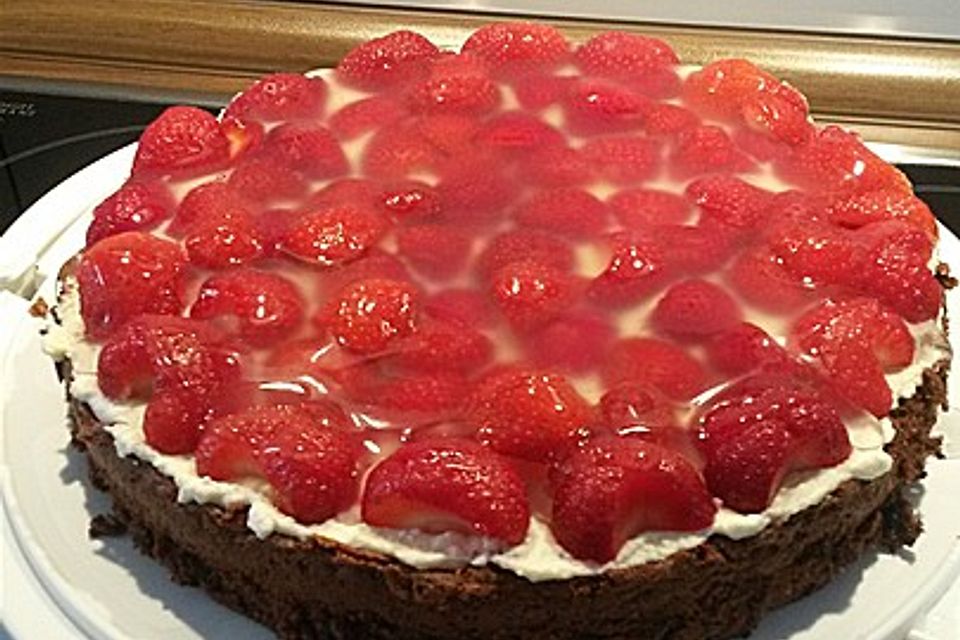 Schoko - Mandel - Erdbeertorte