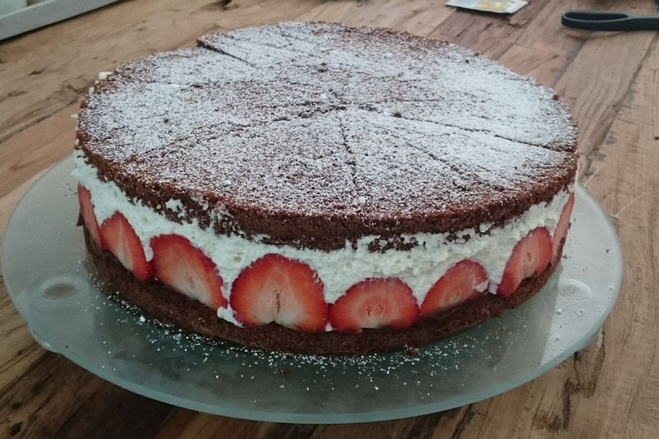 Schoko - Mandel - Erdbeertorte