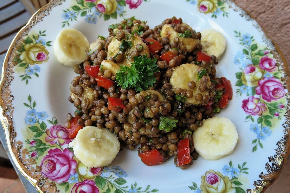 Bananen Linsen Salat