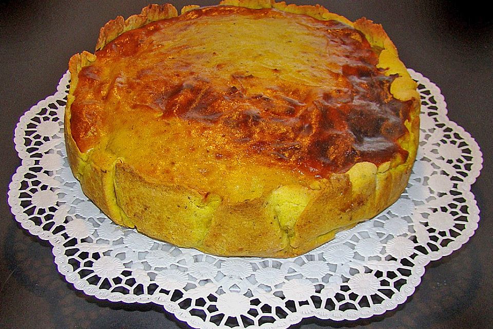 Aprikosenkuchen-Käsekuchen ohne Boden