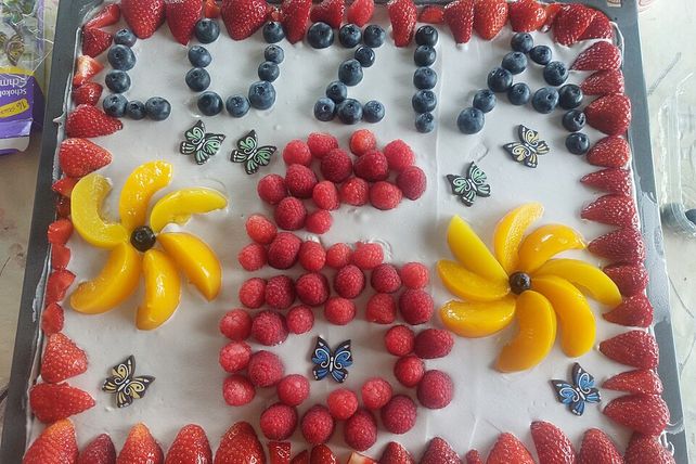 Bunter Obstkuchen vom Blech von miamiglow| Chefkoch