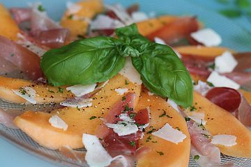 Sommerliches Carpaccio Mit Rohschinken Und Melone Von Happiness Chefkoch