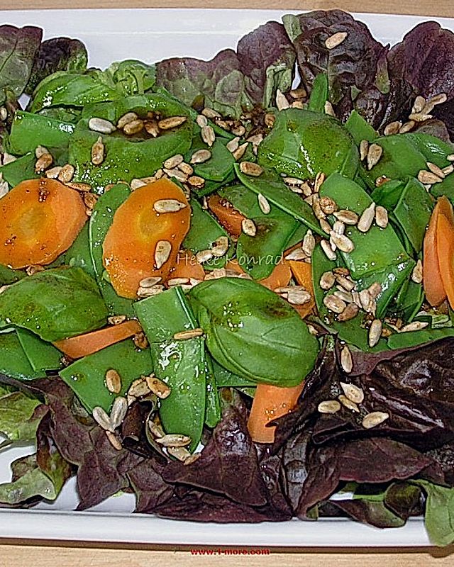 Zuckerschoten - Basilikum - Salat
