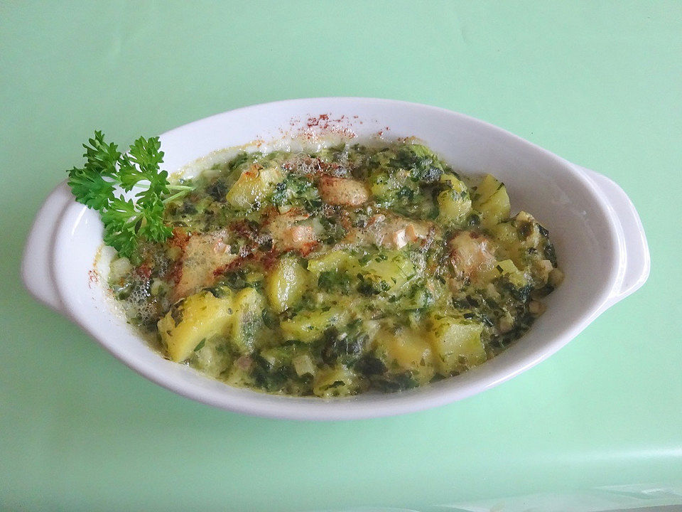 Spinat - Kartoffelauflauf mit Gorgonzola von IngridVo| Chefkoch