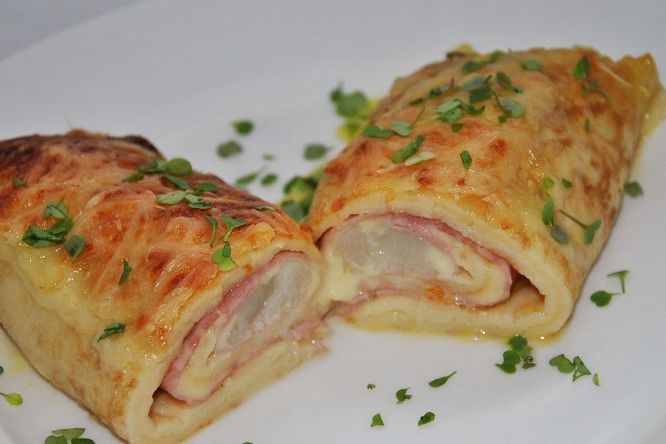 Spargel - Schinken - Käse - Pfannkuchen