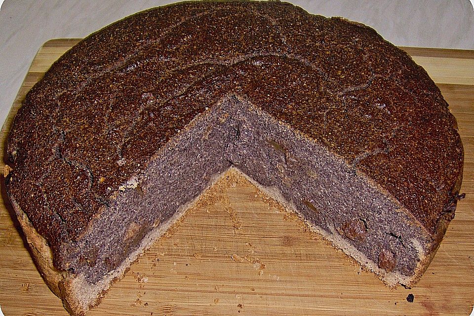 Quark - Mohn - Rotwein - Kuchen