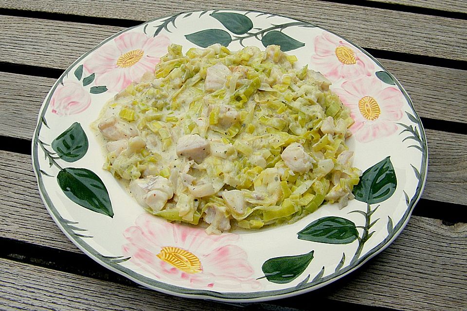 Fischpfanne mit Lauch