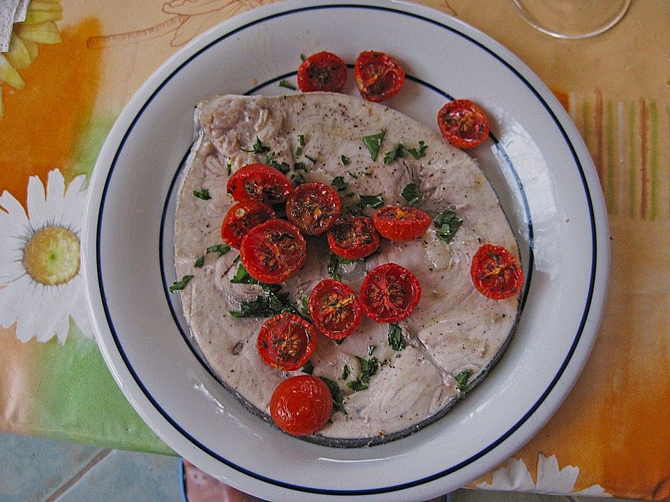 Schwertfisch vom Grill mit kandierten Tomaten von Mathias56| Chefkoch