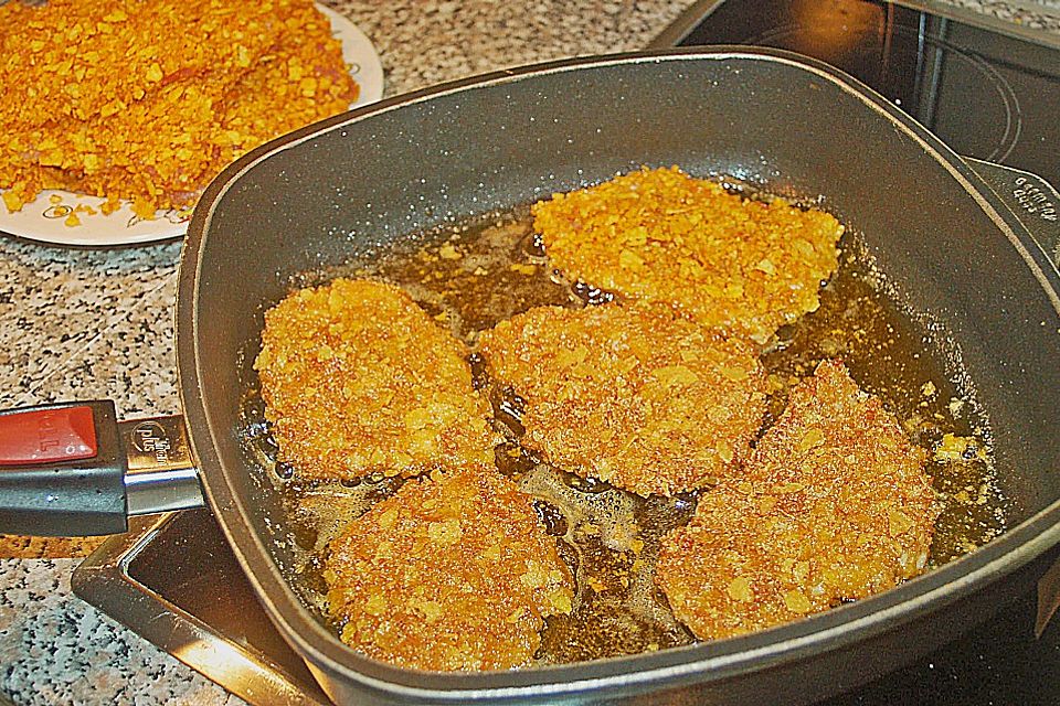 Schnitzel in Tortillachipskruste