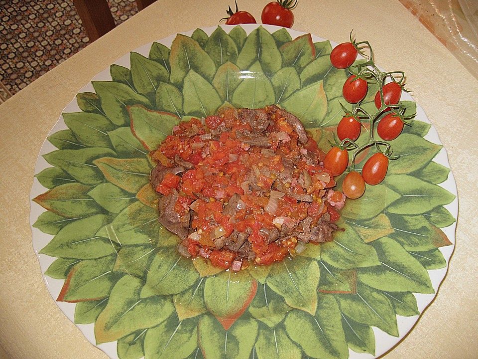 Leber mit Tomaten von Tryumph800| Chefkoch