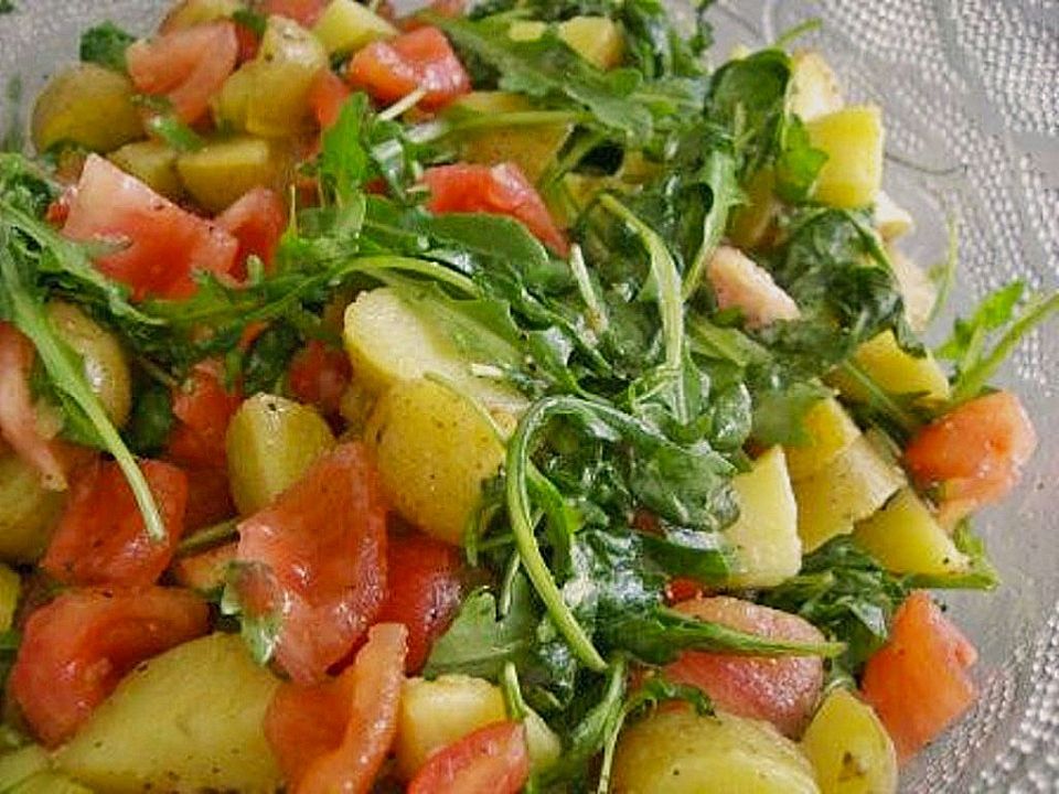 Kartoffelsalat mit Tomaten und Rucola von Kochskater| Chefkoch
