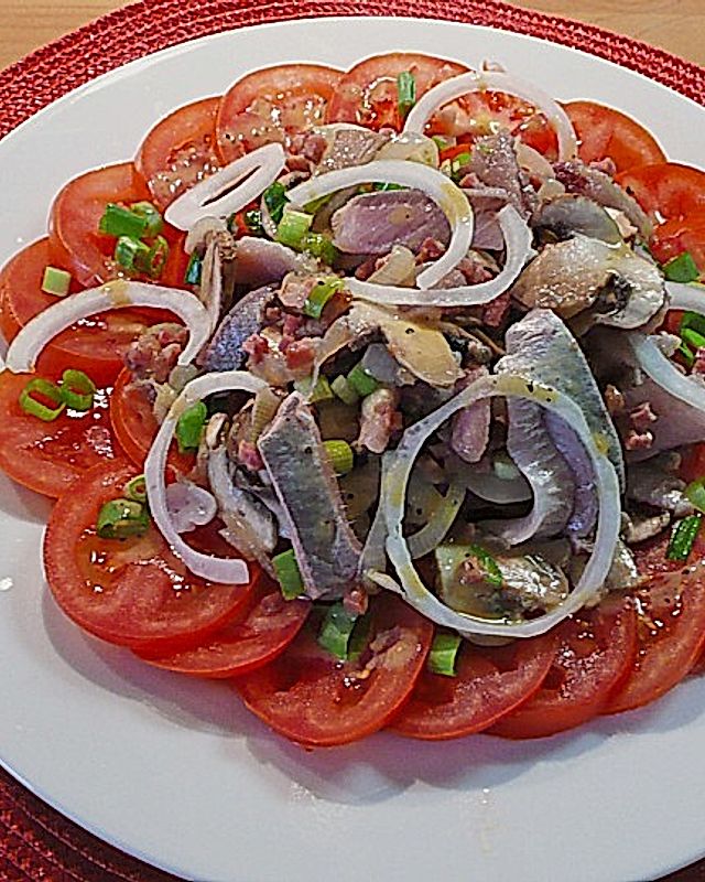 Räuchermatjes im Tomatensalat
