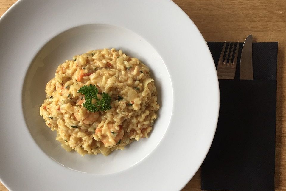 Risotto mit Scampi und Safran