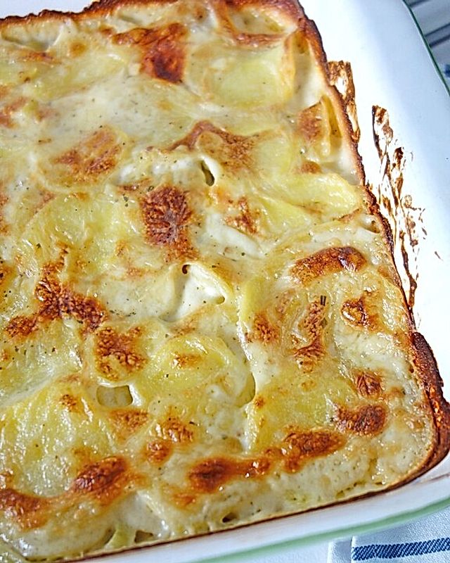 Kartoffelgratin aus rohen Kartoffeln